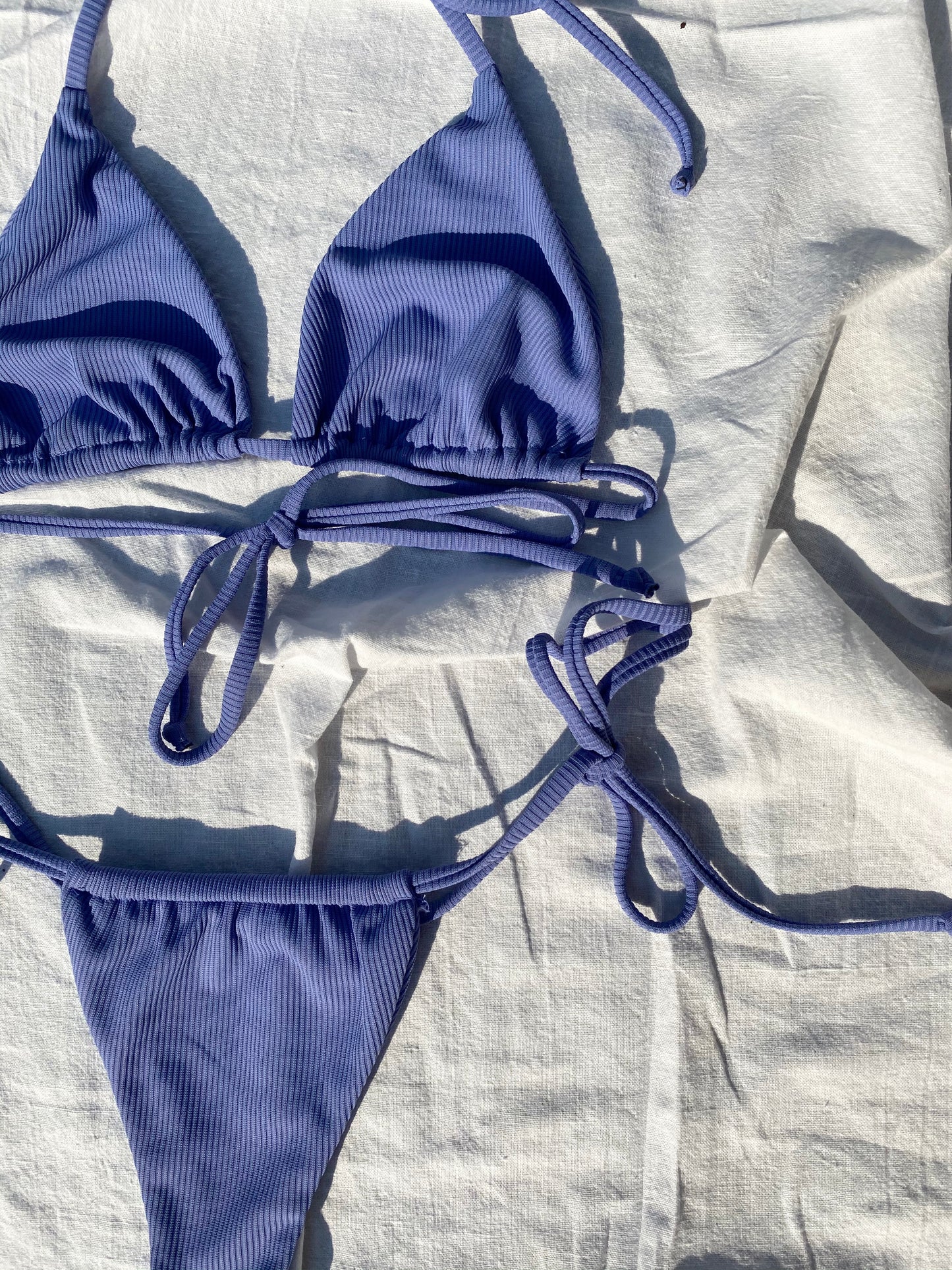 SAN PEDRO BIKINI BOTTOM - RIBBED PERIWINKLE